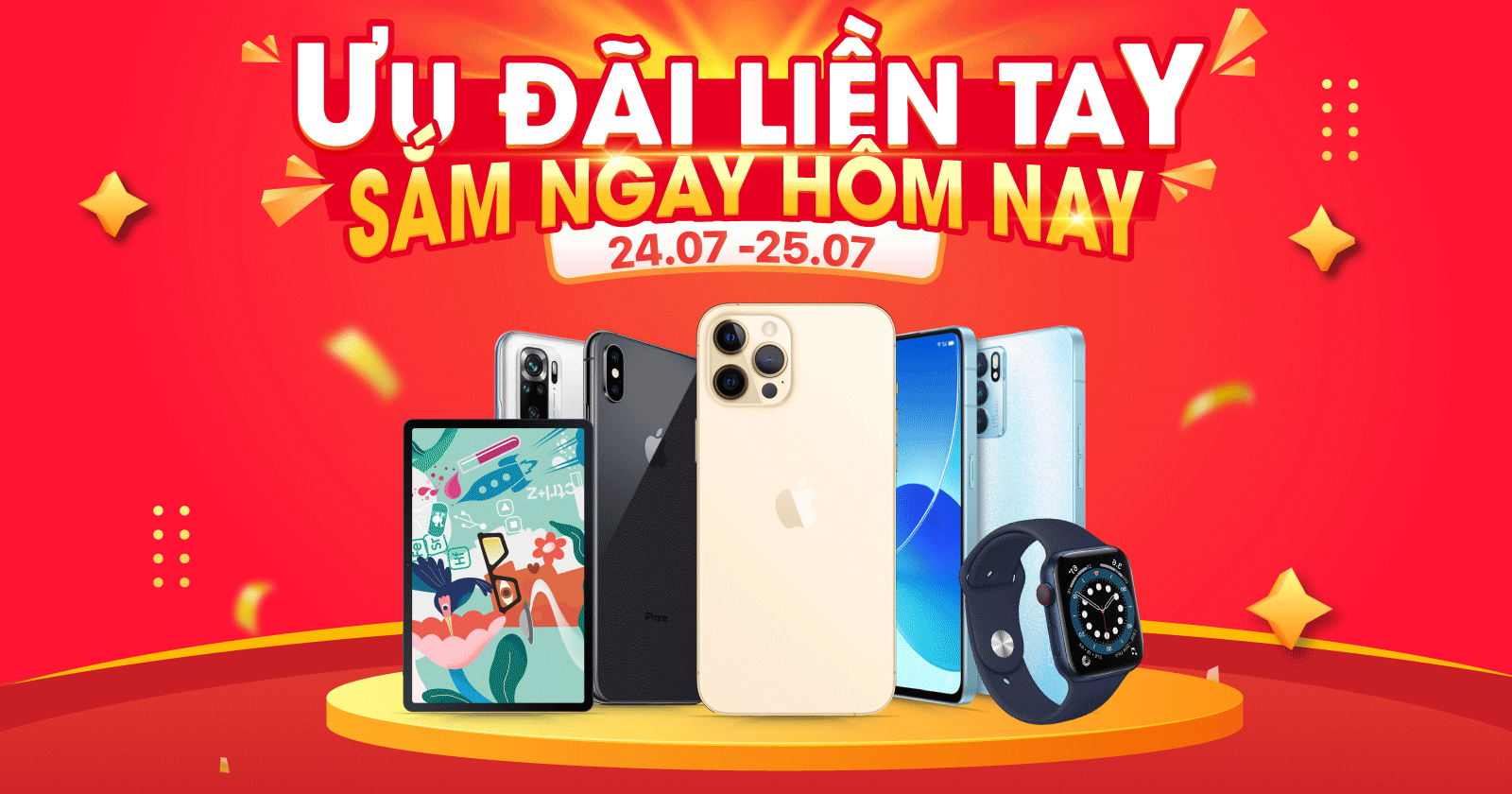 Sale Sốc tháng 7: Oppo Reno 6 giảm đến 1,2 triệu, máy tính bảng SamSung giảm hơn 4 triệu.