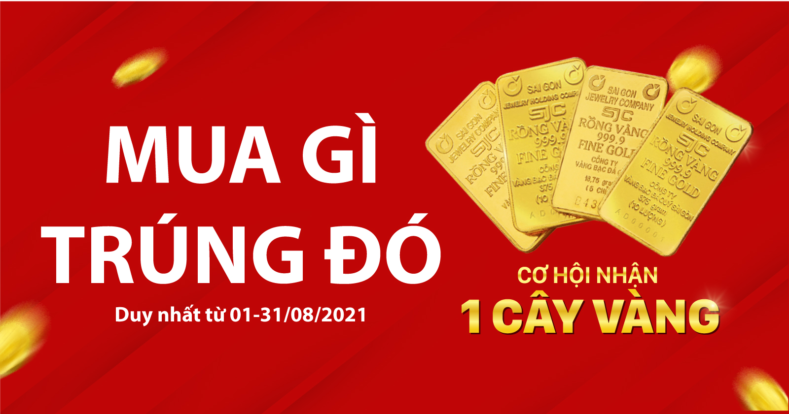 Mua Gì Trúng Đó Tháng 8 - Trúng Vàng 9999 - Trúng Voucher 1.000.000 VNĐ