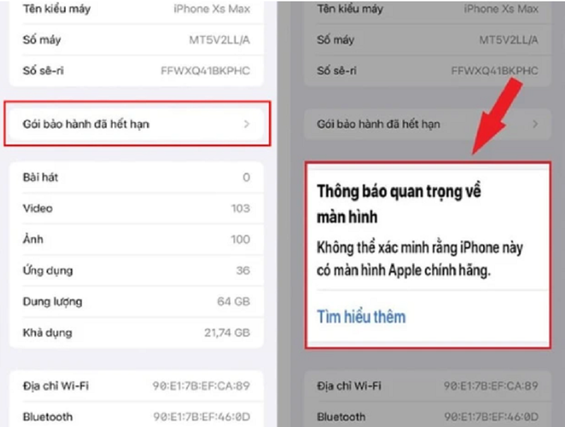 Làm thế nào để nhận biết màn hình iPhone đã bị thay hay chưa ???