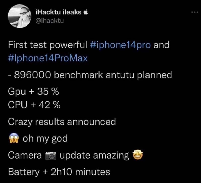 Tin sốccccccc: Bộ đôi iPhone 14 Pro sẽ có thời lượng pin cao nhất trong lịch sử của Apple??? hình ảnh 2
