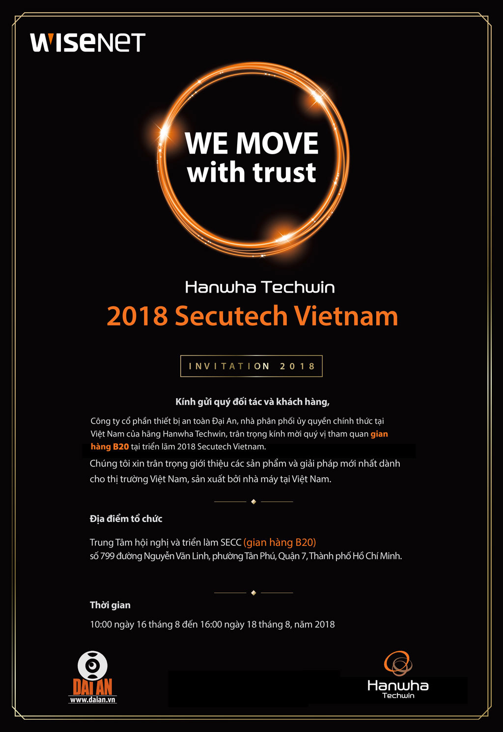 Thư mời tham dự 2018 Secutech Vietnam