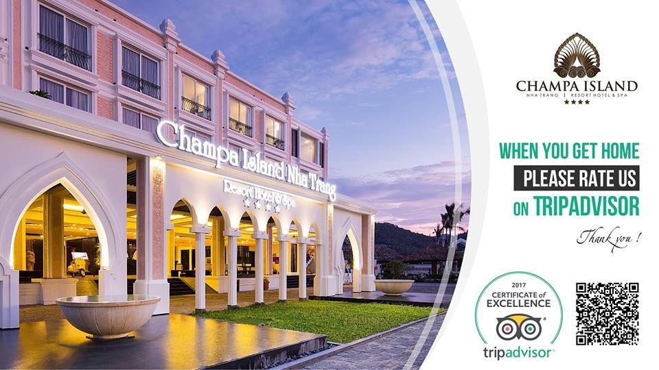 CHAMPA ISLAND NHA TRANG VỪA NHẬN CHỨNG CHỈ XUẤT SẮC 2017 TỪ TRIPADVISOR