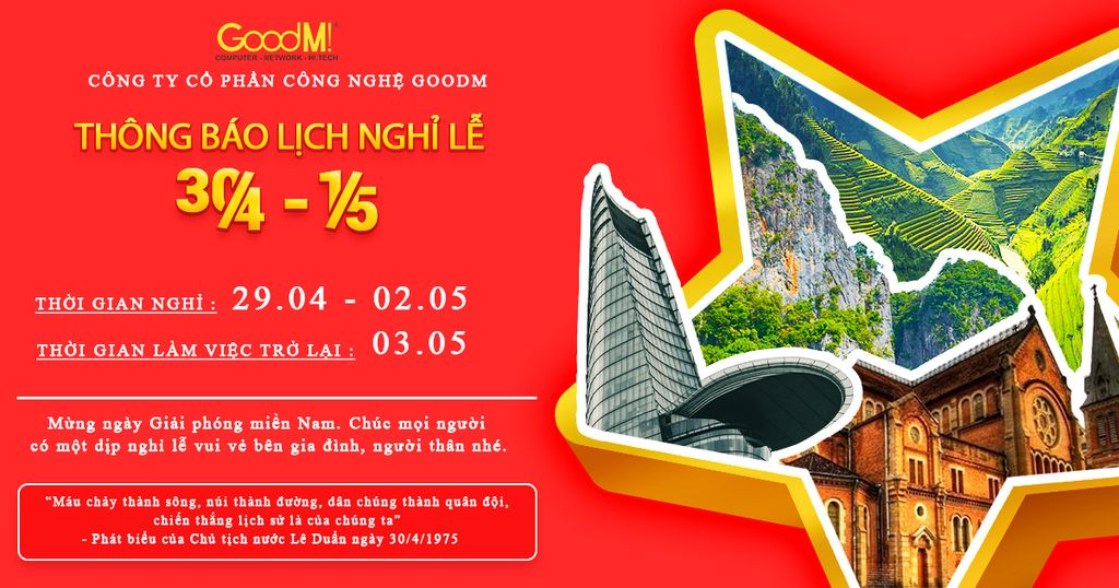 GoodM! Thông Báo Nghỉ Lễ 30/4 ~ 1/5