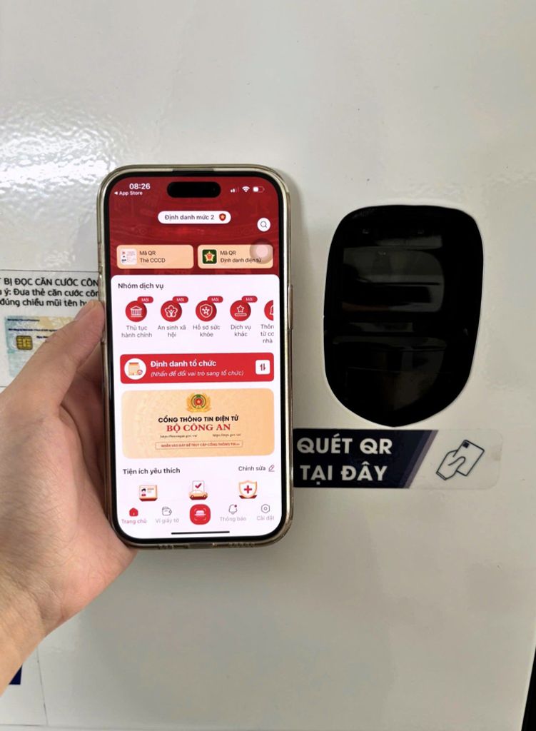 Kiosk sử dụng dữ liệu VNeID trong xác thực danh tính