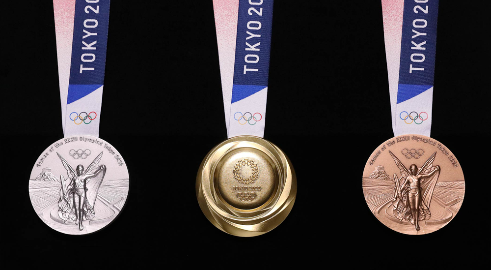 Huy chương làm bằng vật liệu tái chế Olympic Tokyo 2020