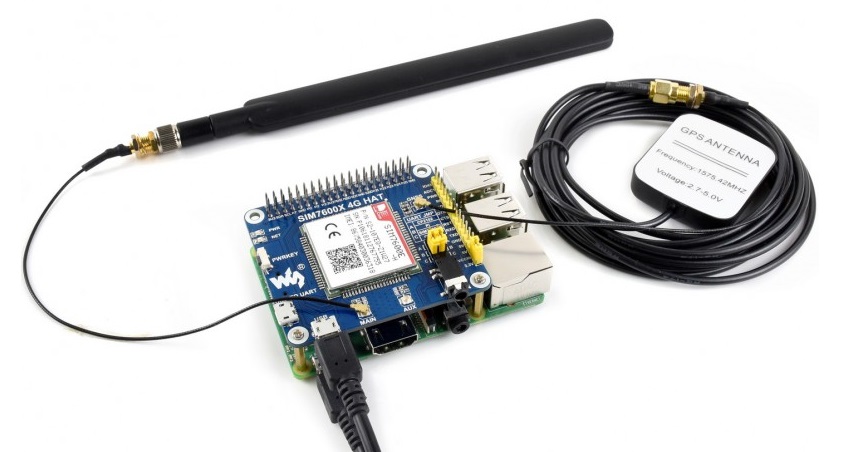 Mạch Waveshare SIM7600G-H 4G 3G 2G GSM GPRS GNSS HAT for Raspberry Pi Global Version