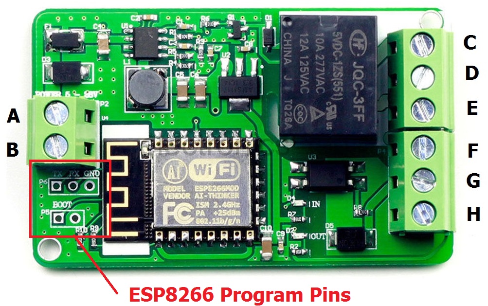 Kết quả hình ảnh cho Mạch Äiá»u Khiá»n Wifi Relay ESP8266 V12