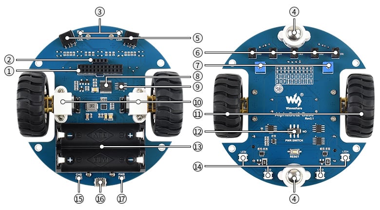 AlphaBot2 robot building kit for Raspberry Pi 3B/3B+/4B