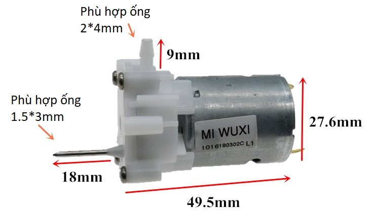 Bơm bánh răng đầu kim Mini Needle Gear Pump 3~6VDC