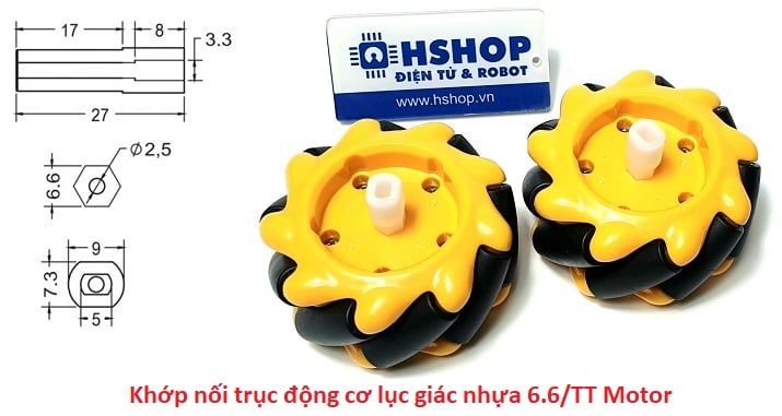 Cặp bánh xe Mecanum L + R nhựa đường kính 60mm