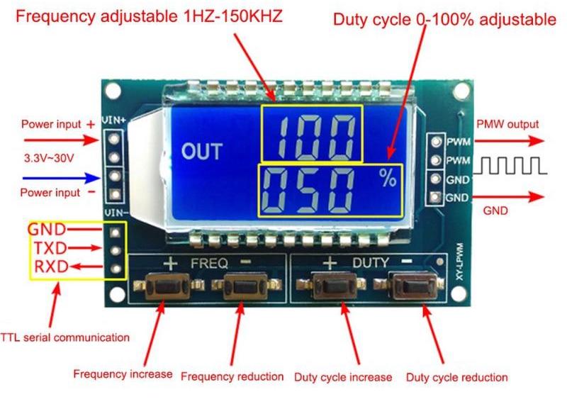 Mạch tạo xung vuông XY-LPWM PWM Square Wave Generator 1Hz-150KHz