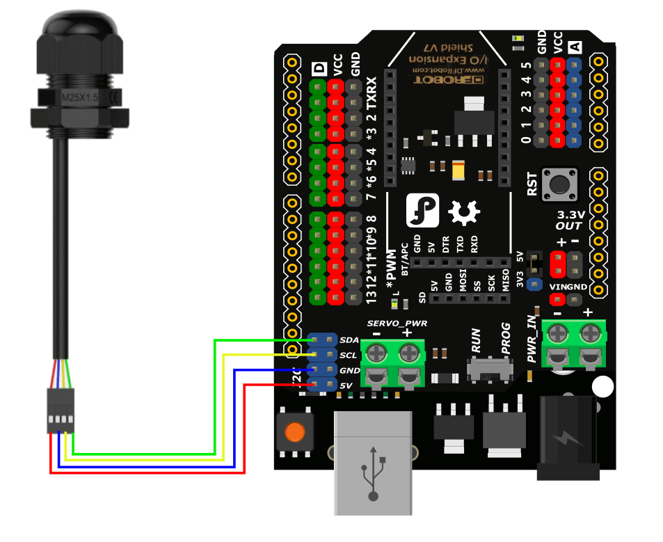Cảm biến ánh sáng DFRobot Gravity: I2C IP68 Waterproof Ambient Light Sensor (1-65535lx)