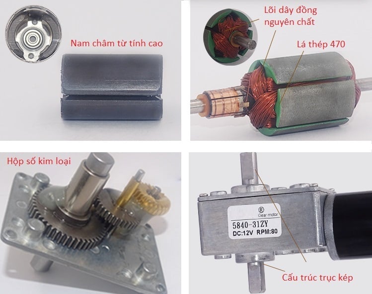 Động cơ DC giảm tốc 5840-31ZY High Torque Self-Lock DC Geared Motor