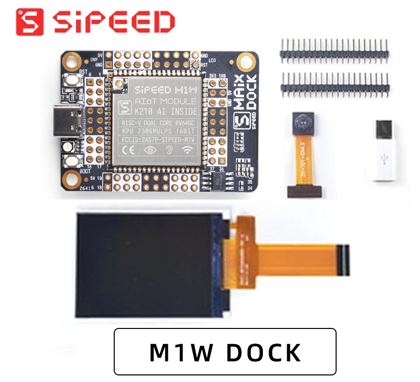 Sipeed Maix Dock M1W with LCD, Camera K210 RISC-V + Wifi ESP8285 AloT Development Kit