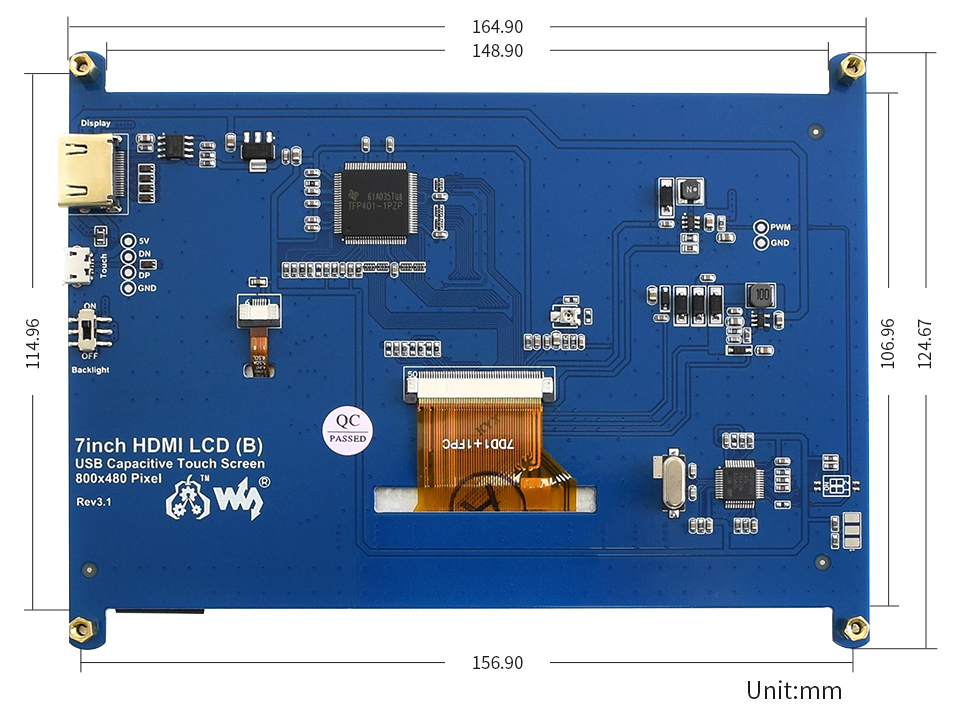 Màn hình Waveshare 7inch HDMI Capacitive Touch Screen LCD (B)