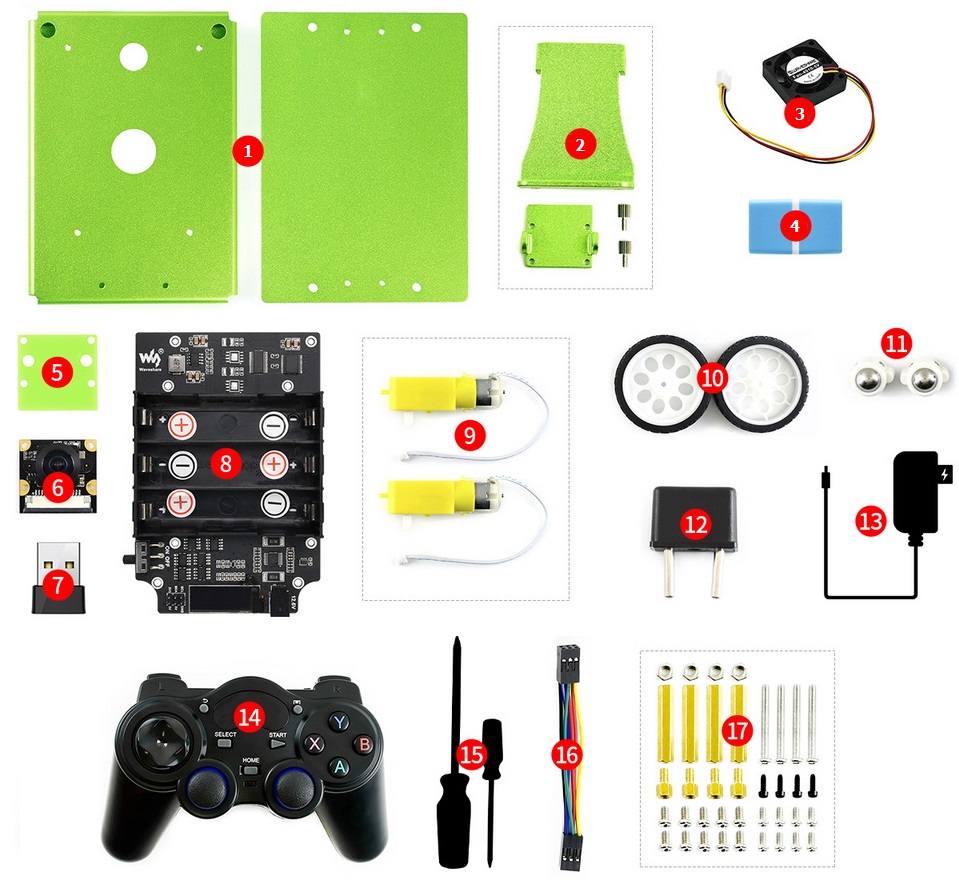 JetBot 2GB AI Kit, AI Robot Based on Jetson Nano 2GB Developer Kit