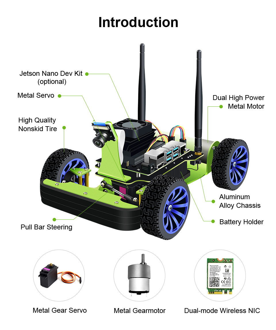 JetRacer AI Kit, AI Racing Robot Powered by Jetson Nano