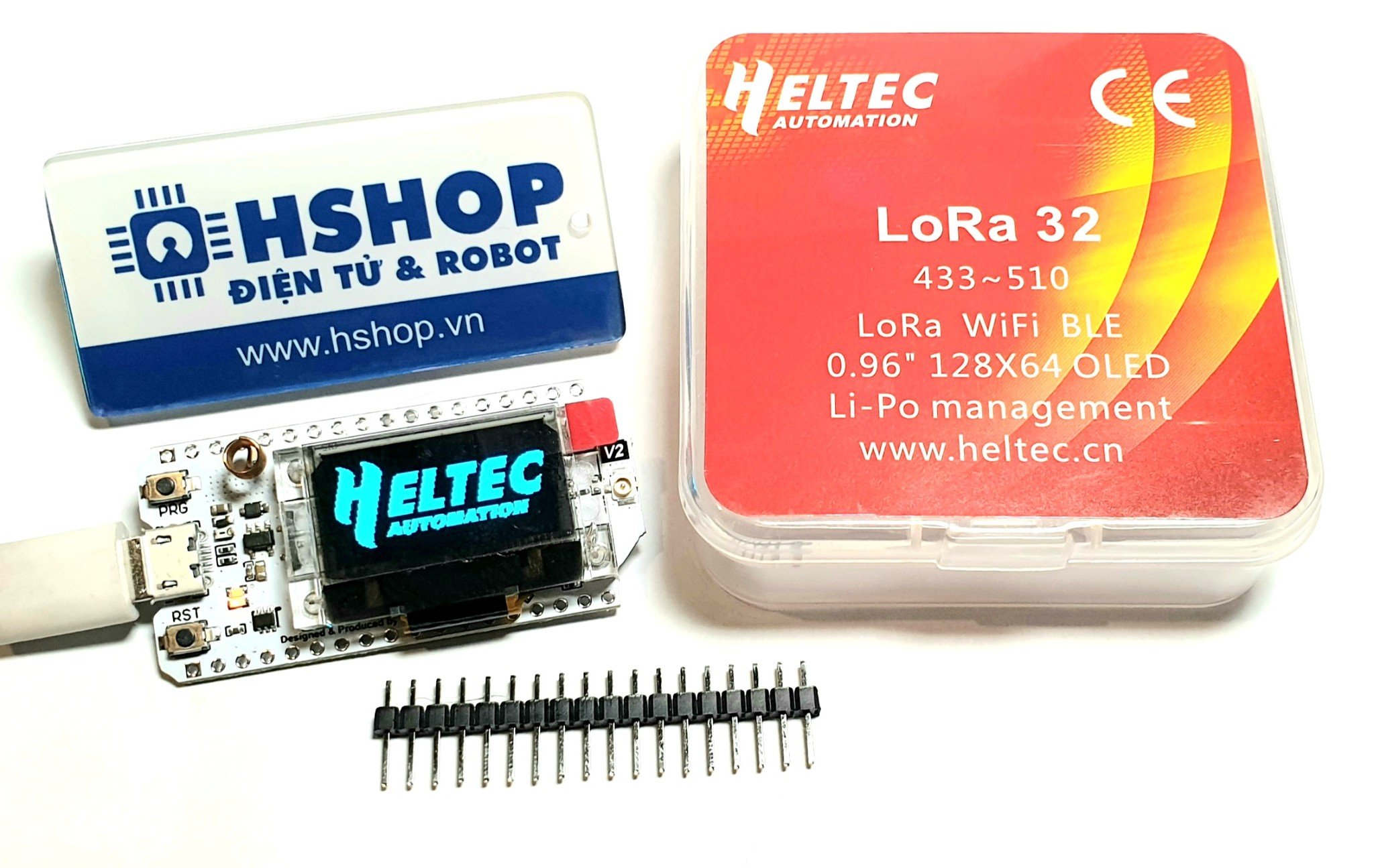Kit RF thu phát Wifi BLE ESP32 + Lora SX1278 Oled Heltec