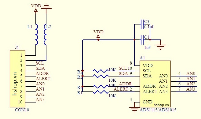 Mạch chuyển tín hiệu ADC ADS1115 16-Bit 4-Channel I2C