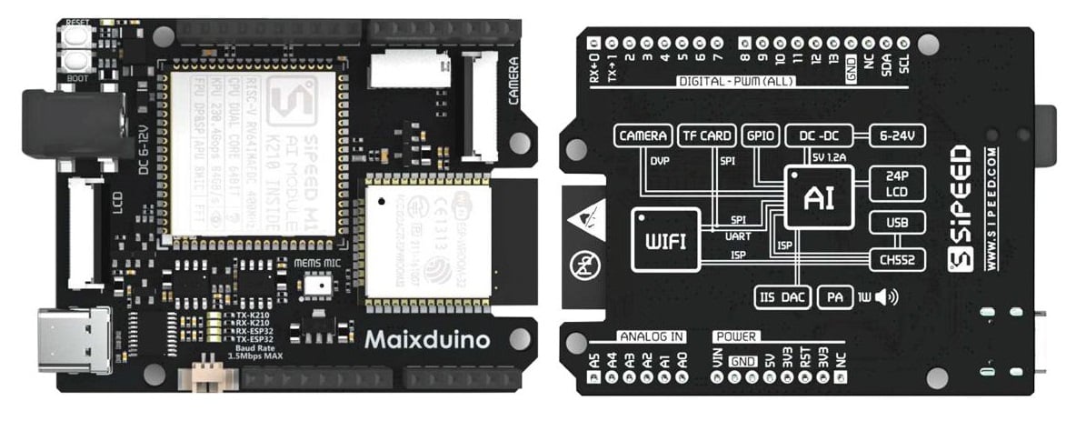 Sipeed Maixduino Kit K210 RISC-V Dual Core 64-Bit + Wifi BLE ESP32 AIoT