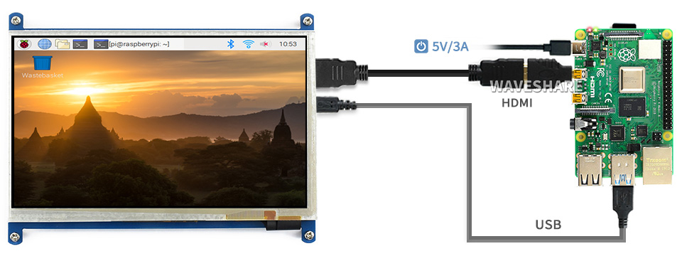 Màn hình Waveshare 7inch HDMI Capacitive Touch Screen LCD (B)