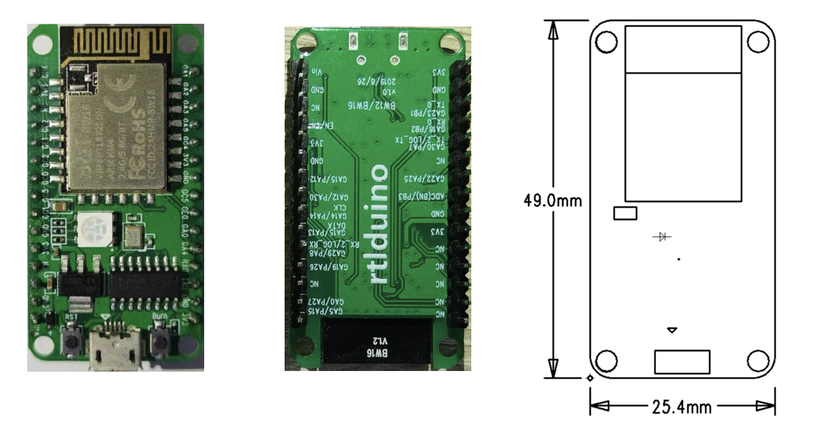 Mạch thu phát Dual-band Wi-Fi + Bluetooth SoC RTL8720DN BW16 Kit Ai-Thinker