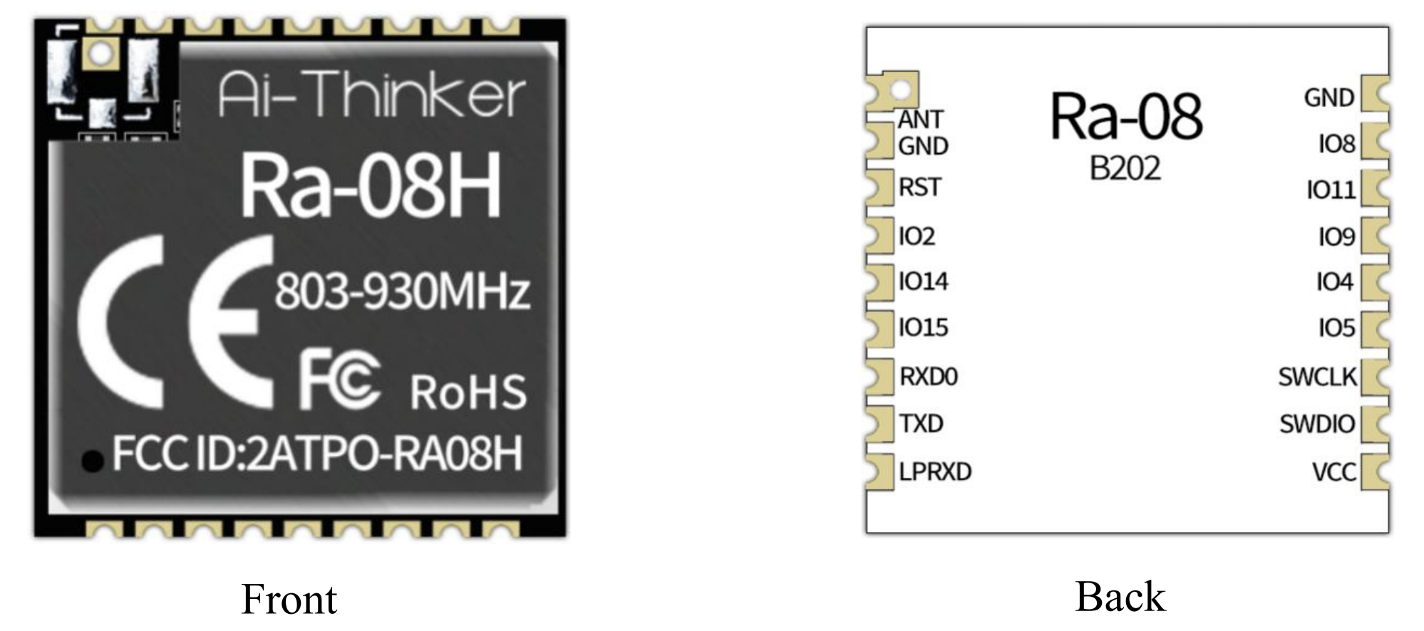 Mạch thu phát RF LoraWan SoC ASR6601 868/915MHz Ra-08H Module Ai-Thinker