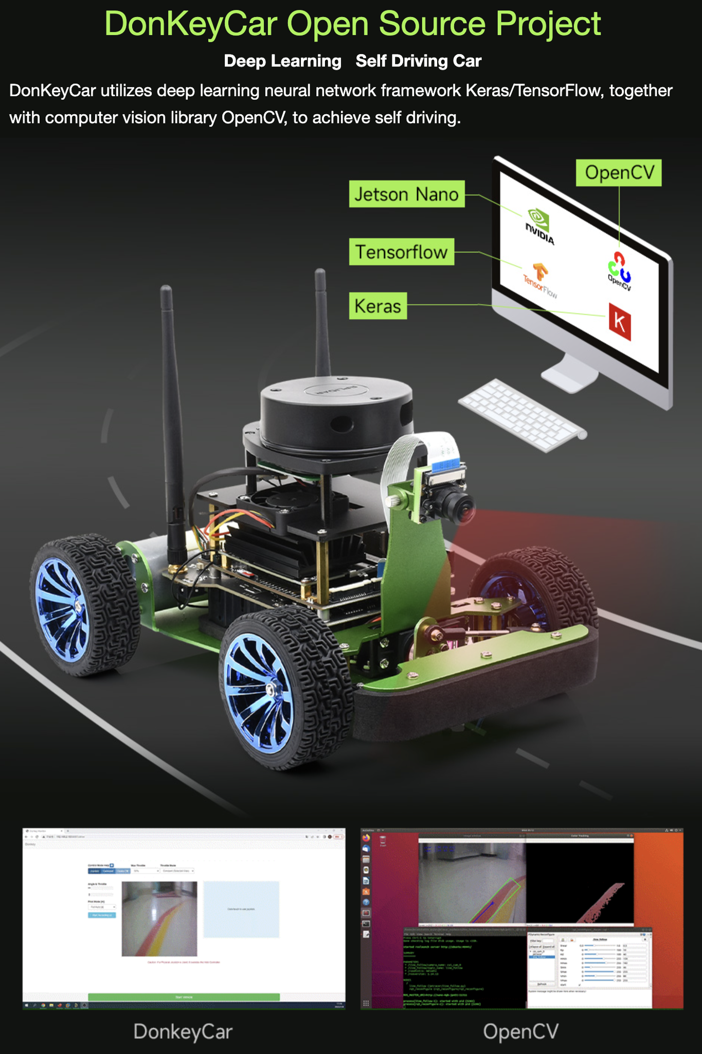 JetRacer Professional Version ROS AI Kit, Lidar Mapping, Vision Processing Powered by Jetson Nano