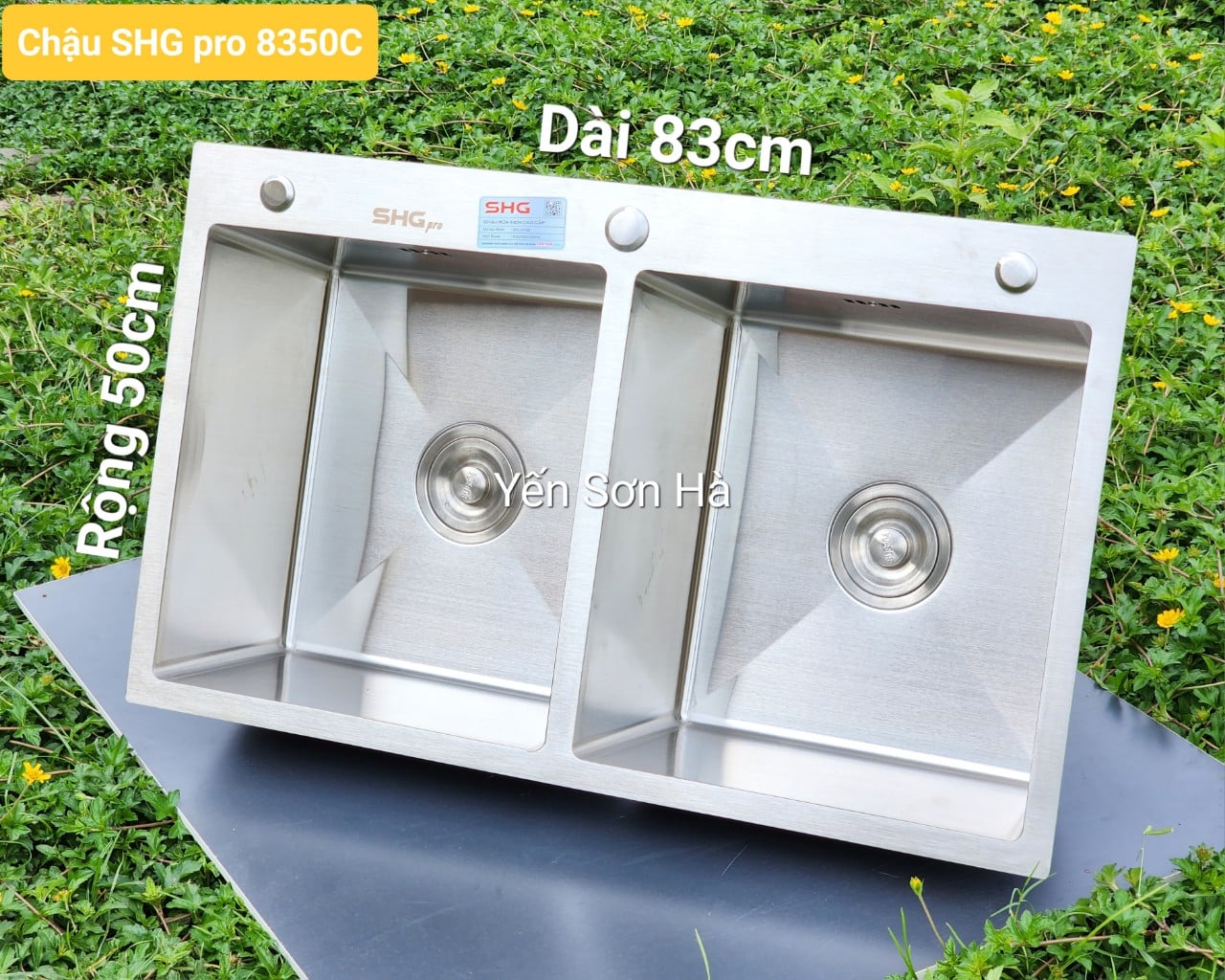 Mở hộp chi tiết chậu rửa inox SHG pro 8350C
