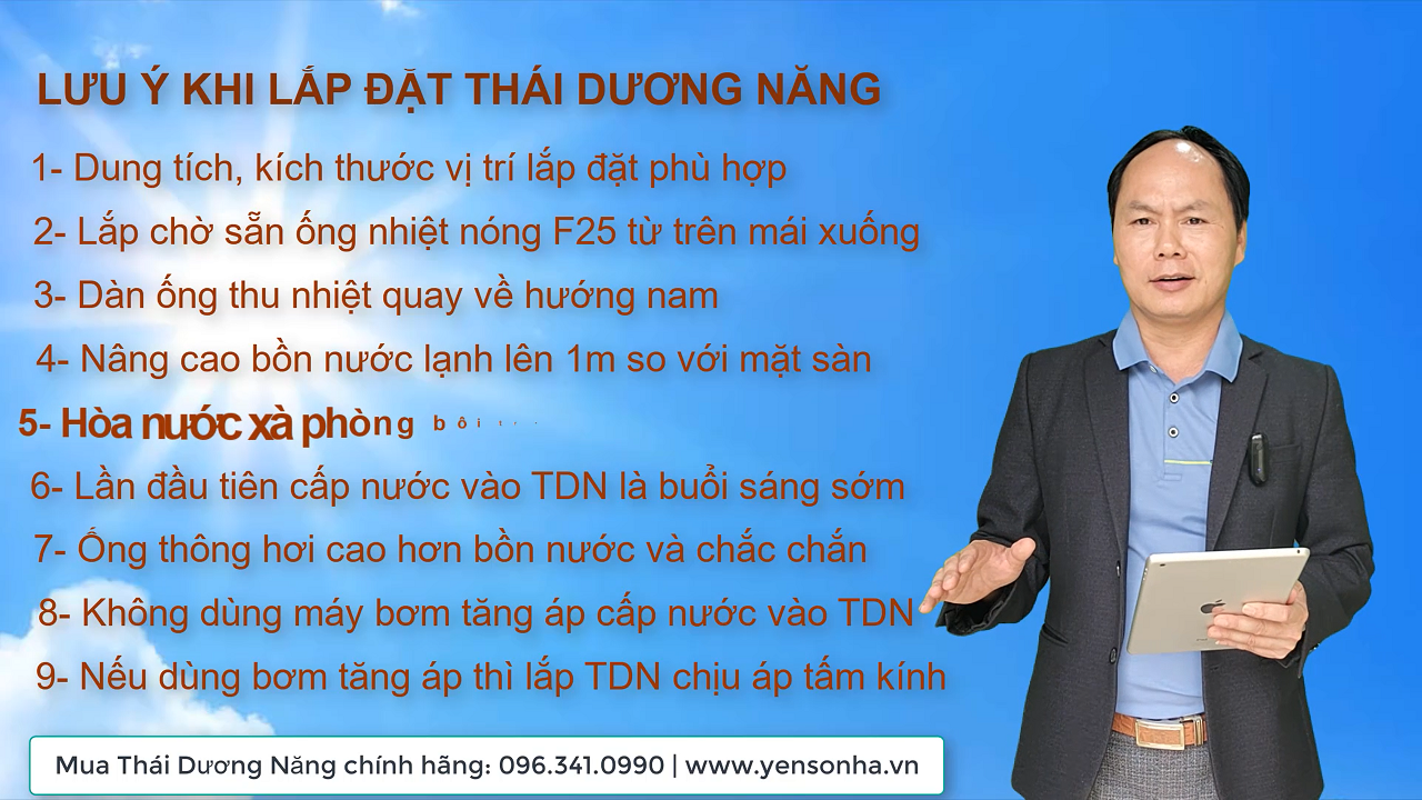 Lưu ý khi lắp đặt bình nước nóng năng lượng mặt trời Thái Dương Năng ...