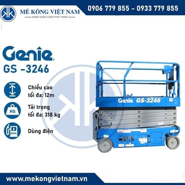 Hình ảnh xe nâng người cắt kéo 12m Genie GS3246