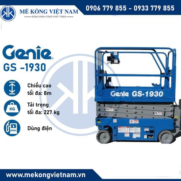 Thông số xe nâng người cắt kéo điện 8m Genie GS1930