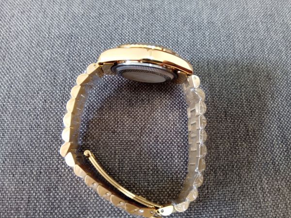 Đồng hồ Rolex mạ vàng, mặt đen, kính saphia, máy Nhật - 5