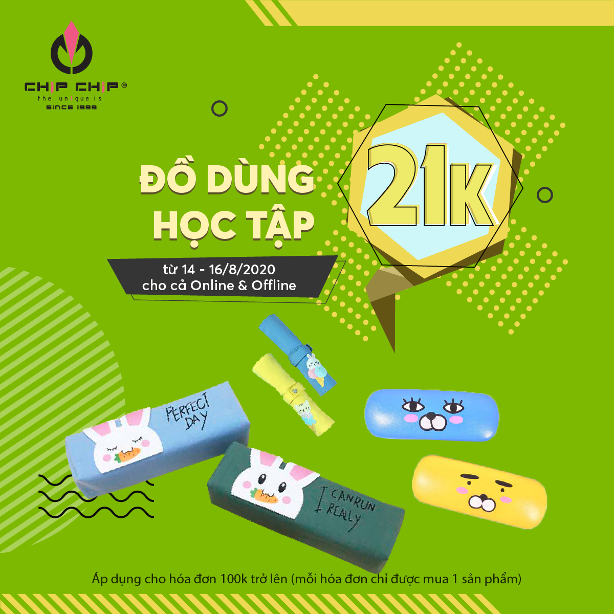 MỪNG SINH NHẬT CHIPCHIP 21 TUỔI - ĐỒ DÙNG HỌC TẬP XINH XẮN CHỈ 21K