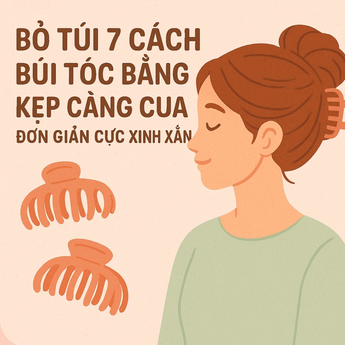 BỎ TÚI 7 CÁCH BÚI TÓC BẰNG KẸP CÀNG CUA ĐƠN GIẢN CỰC XINH XẮN