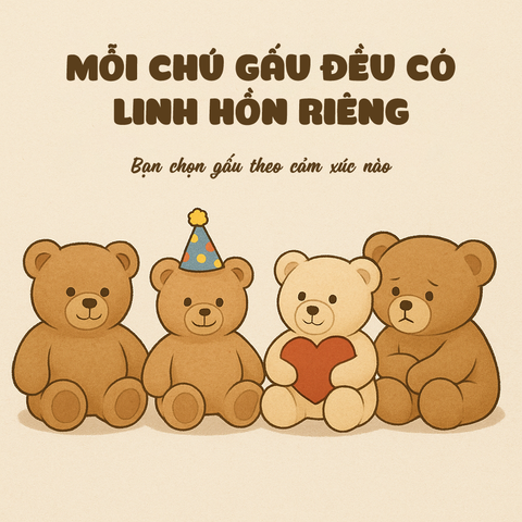 Mỗi Chú Gấu Đều Có Linh Hồn Riêng – Bạn Chọn Gấu Theo Cảm Xúc Nào?