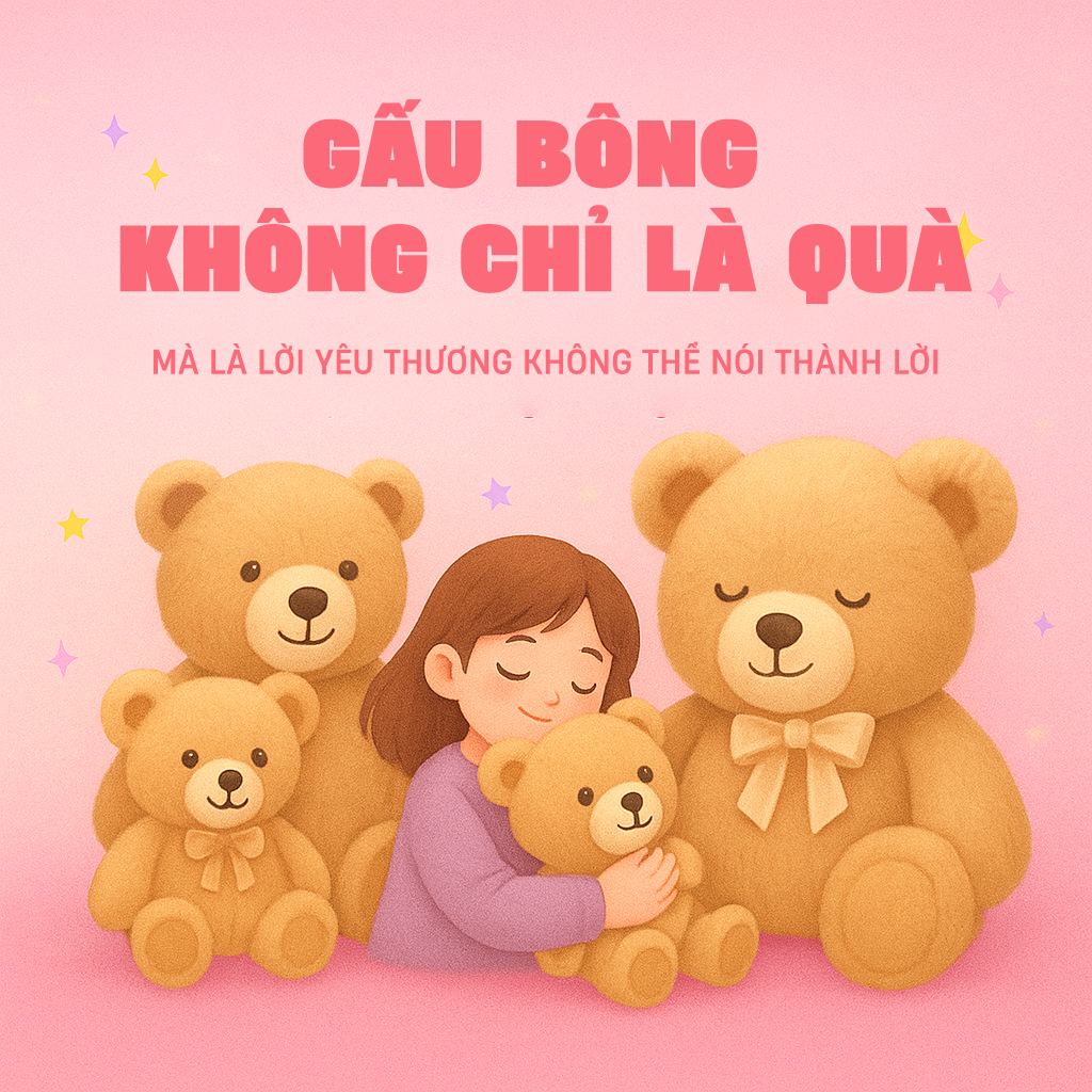 Gấu Bông Không Chỉ Là Quà – Mà Là Lời Yêu Thương Không Nói Thành Lời