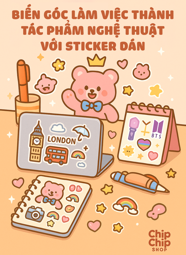 Làm sao Biến Góc Làm Việc Thành Tác Phẩm Nghệ Thuật Với Sticker Dán Tại ChipChip Shop