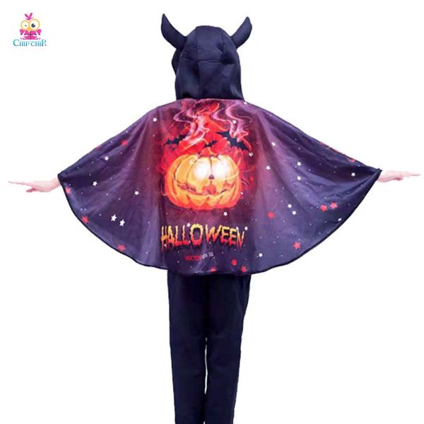 Áo choàng đen bí bốc lửa liền mũ