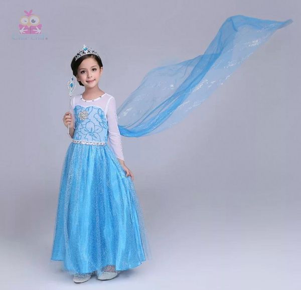 Quần áo bé gái: [33kg-38kg] Đầm Elsa thun phối voan xinh lung linh lại cực  thoải mái cho bé màu xanh phối tím
