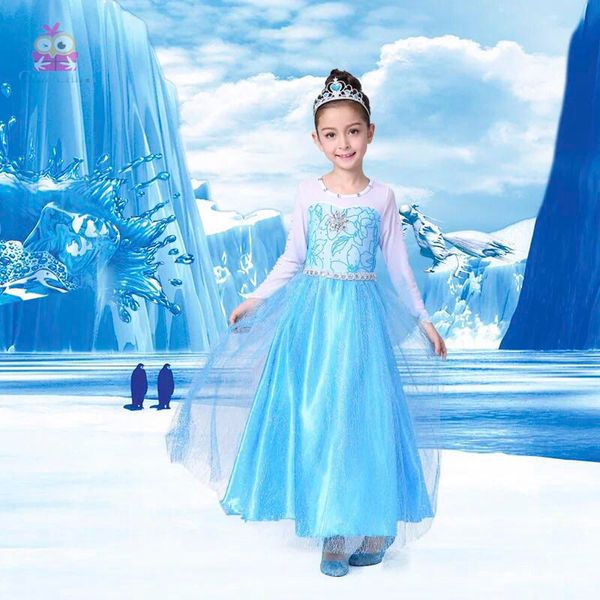 Váy đầm công chúa Elsa vải cotton thoáng mát cho bé đi học, đi chơi - EV30