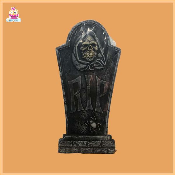 Bia mộ đầu lâu nhện RIP 90cm