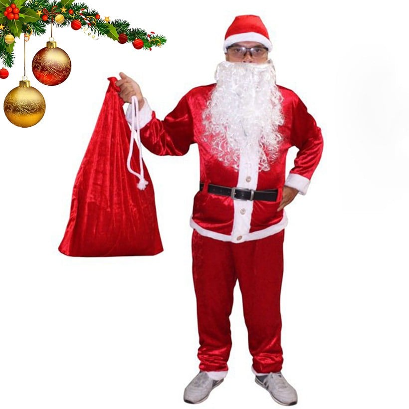Bộ đồ ông già noel nam trang phục Noel người lớn