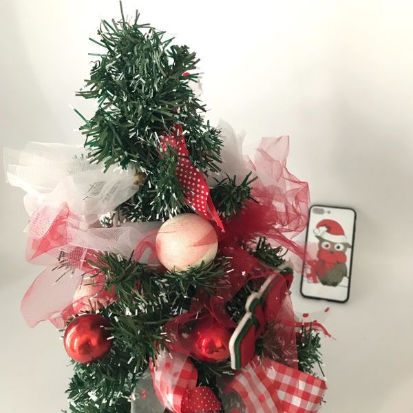 Cây thông trang trí Noel nơ HO 50cm