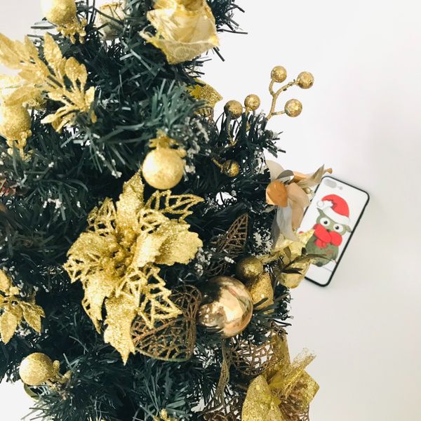 Cây thông trang trí Noel 45cm vàng