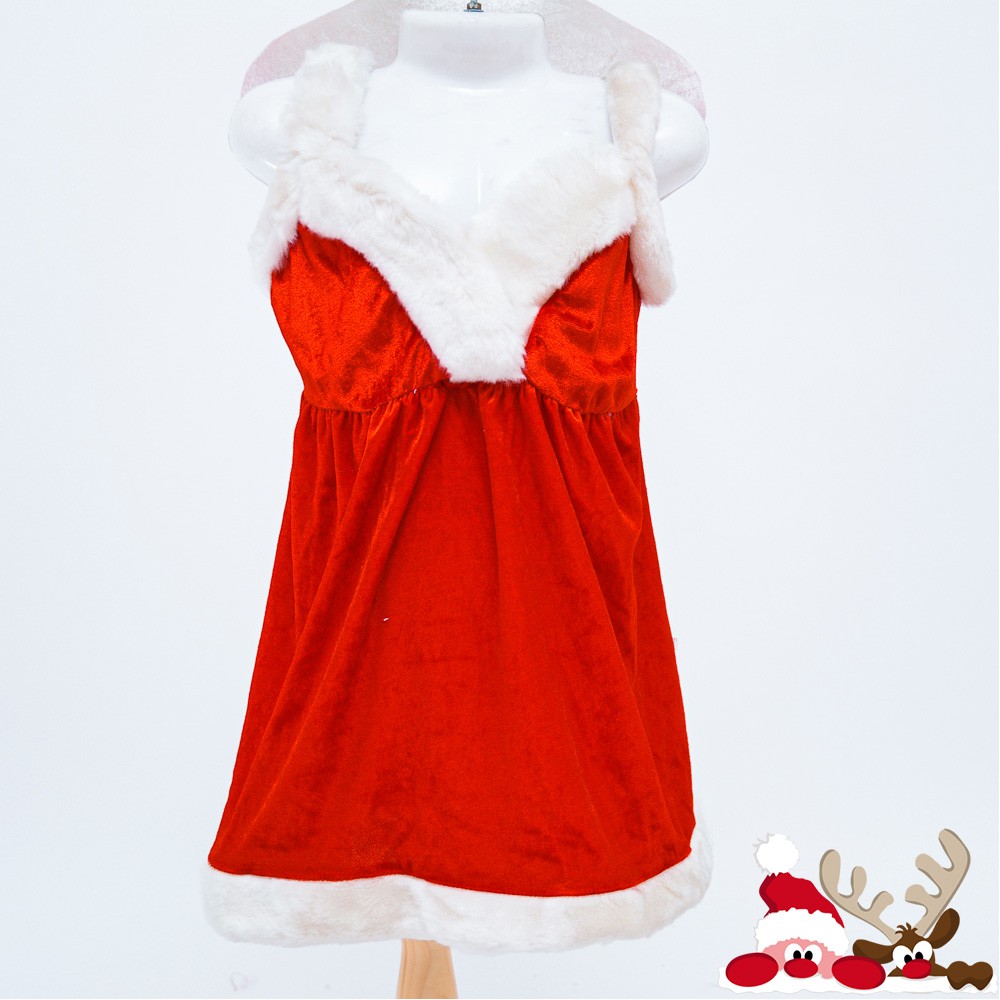 Đầm đỏ trơn trang phục Noel trẻ em
