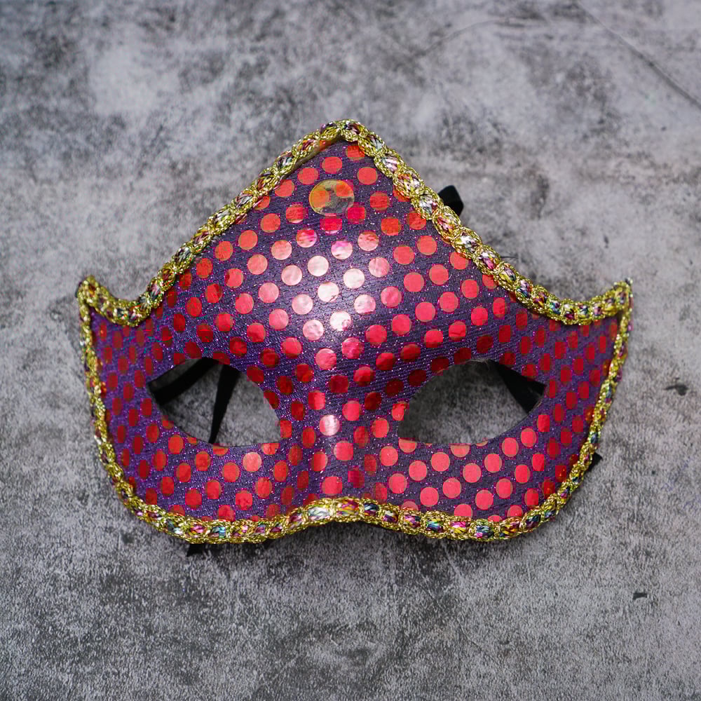 Mặt nạ Halloween vải chấm bi