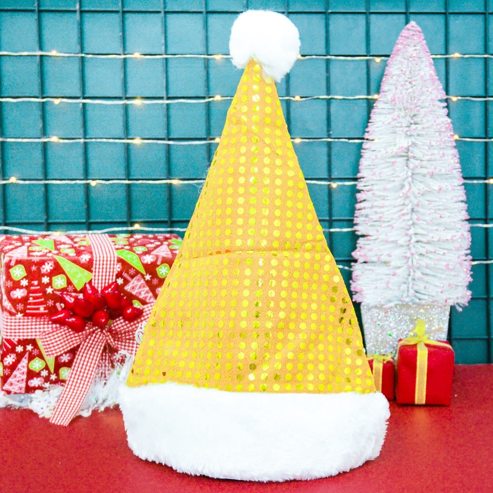 Nón Noel cườm màu phụ kiện Noel