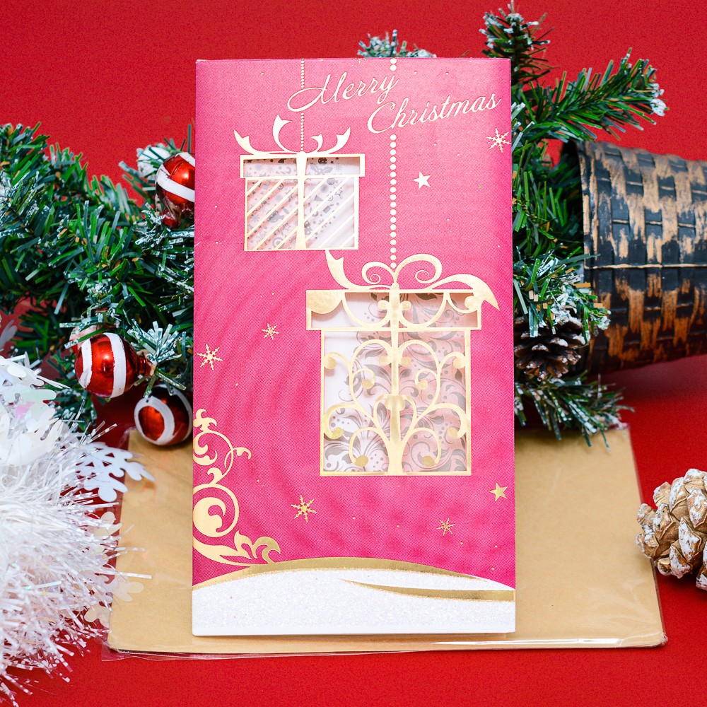 Thiệp Noel tuần lộc, hộp quà