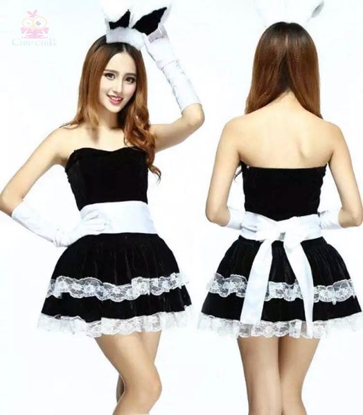 Váy tai thỏ thắt lưng nơ
